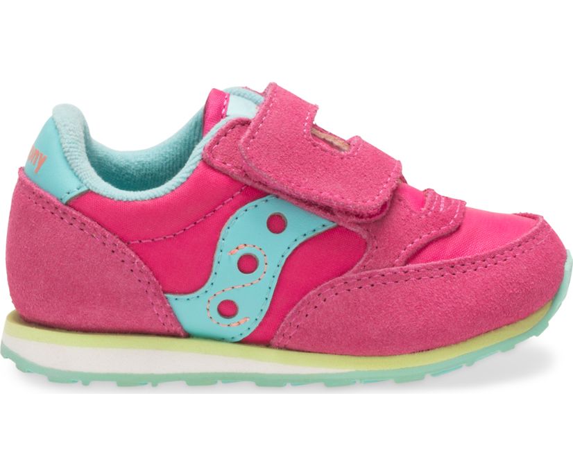 Kids' Saucony Baby Jazz Hook & Loop Sneakers Pink / Turquoise | Singapore 726BEXC